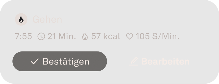 Ansicht der Daten für automatische Aktivitätserkennung in der Oura-App
