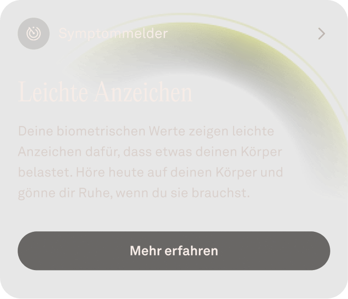 Ansicht der Daten für Erkennung von Krankheiten in der Oura-App