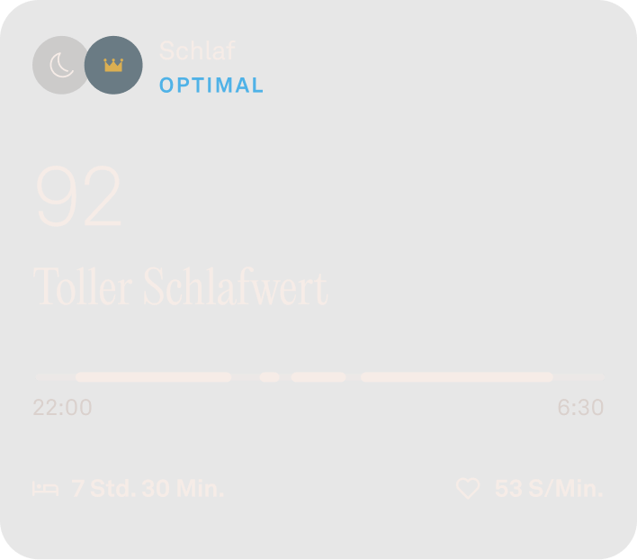 Ansicht des Schlafwerts in der Oura-App
