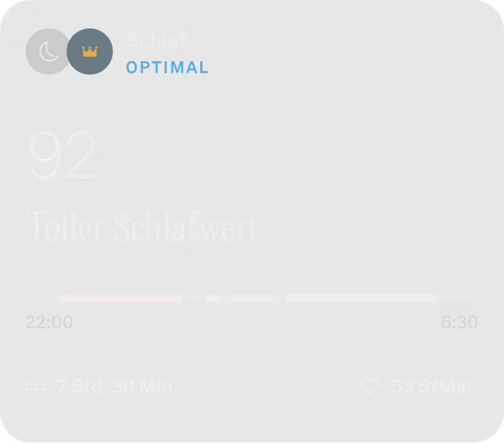 Ansicht des Schlafwerts in der Oura-App